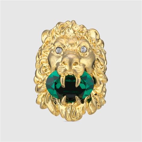 gucci gold lion ring